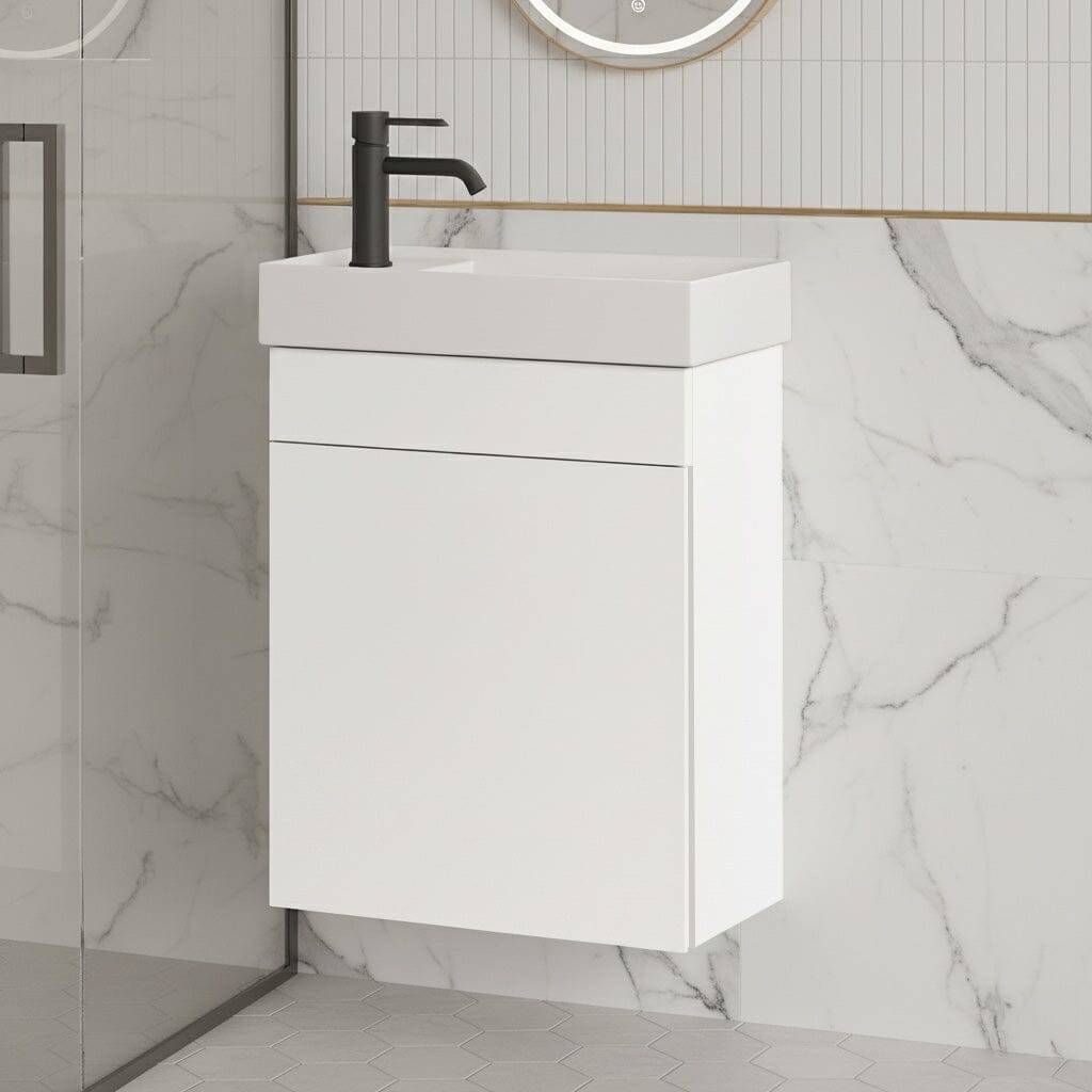 Petite Mia 390mm Small Bathroom Vanity Gloss White Vanities Arova 