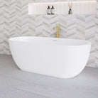 Rhea 1500mm Oval Freestanding Acrylic Bathtub Gloss White Baths Arova 