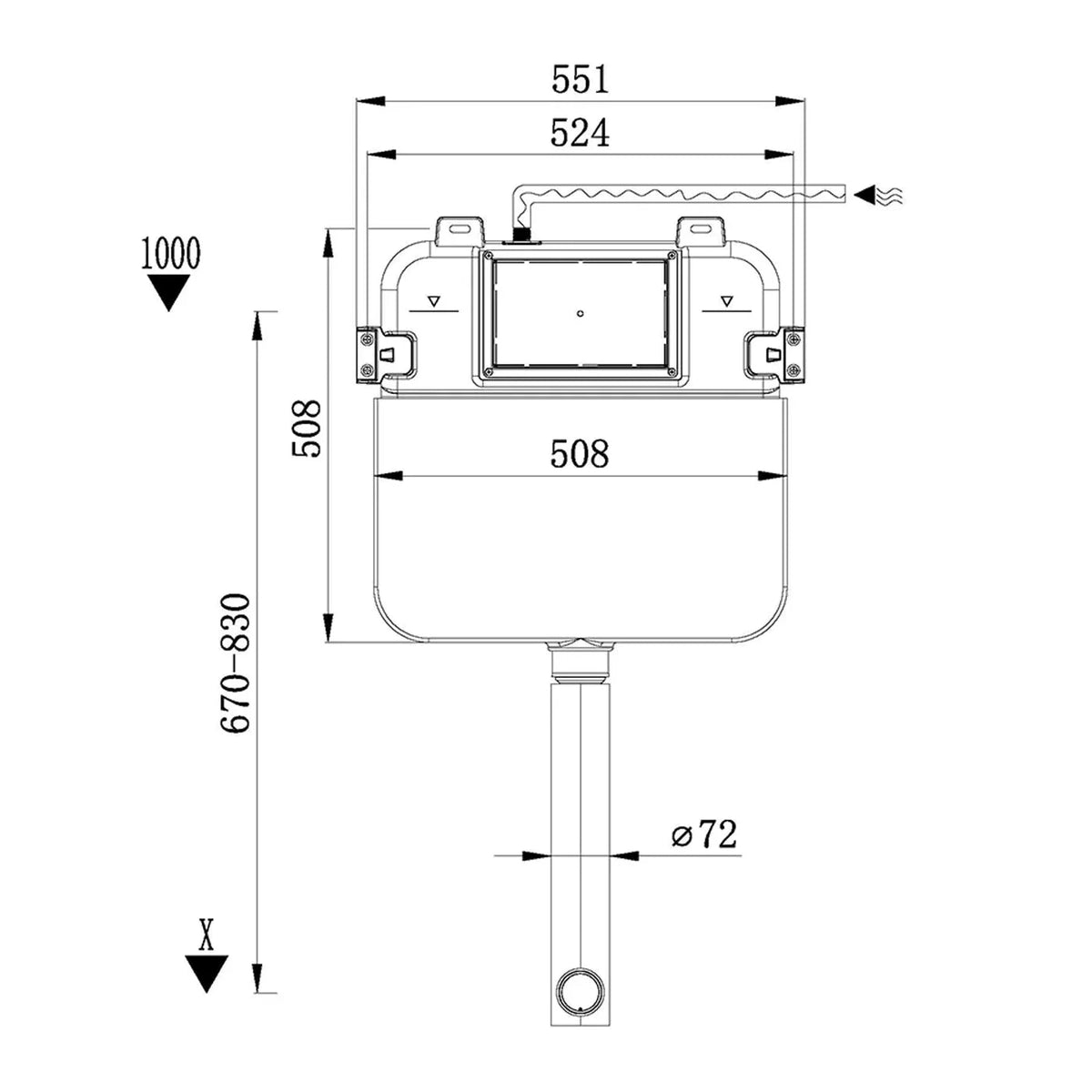 R&T In Wall Toilet Cistern for Floor Mount Toilet Pan G3003 Toilets R&T 
