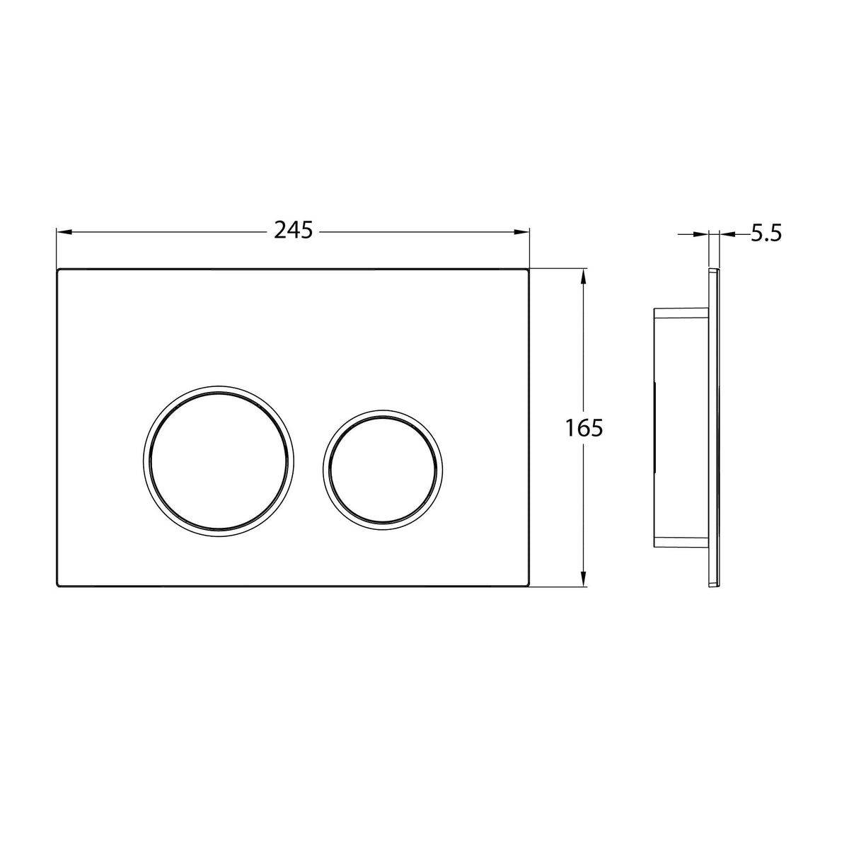 R&T Round Concealed In Wall Flush Plate Button Toilets R&T 