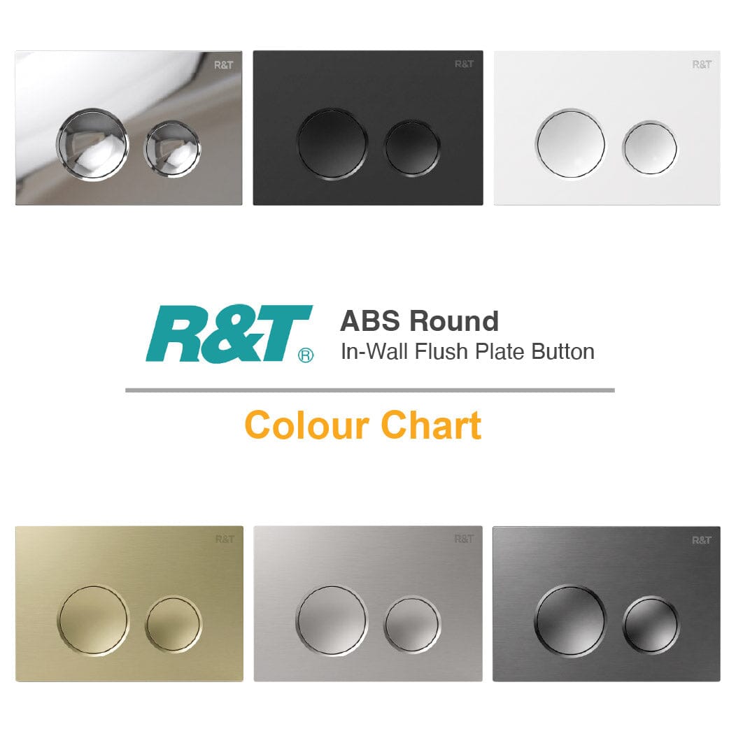 R&T Round Concealed In Wall Flush Plate Button Toilets R&T - 