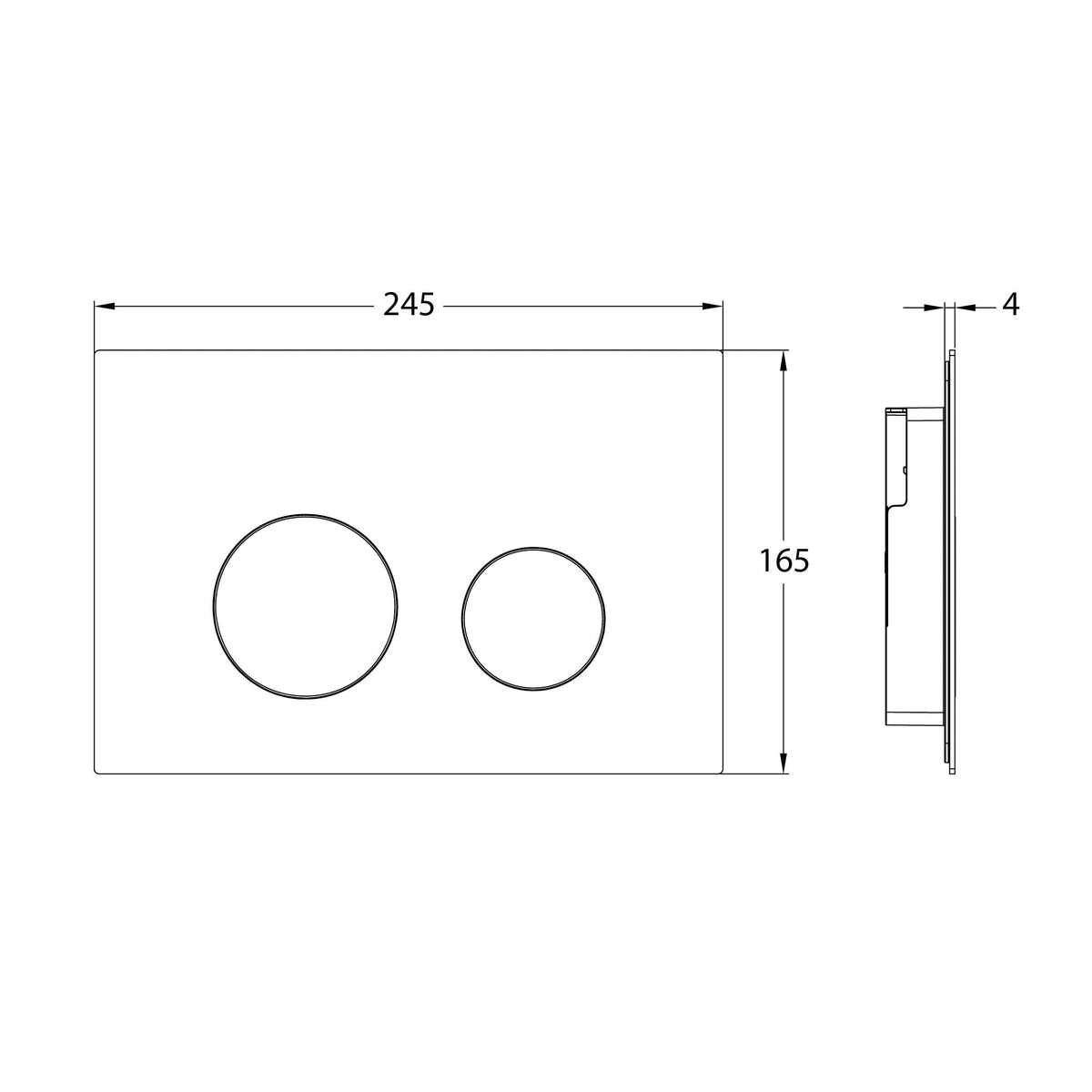R&T Round Stainless Steel Concealed In-Wall Flush Plate Button – Fingerprint-Resistant Toilets R&T 