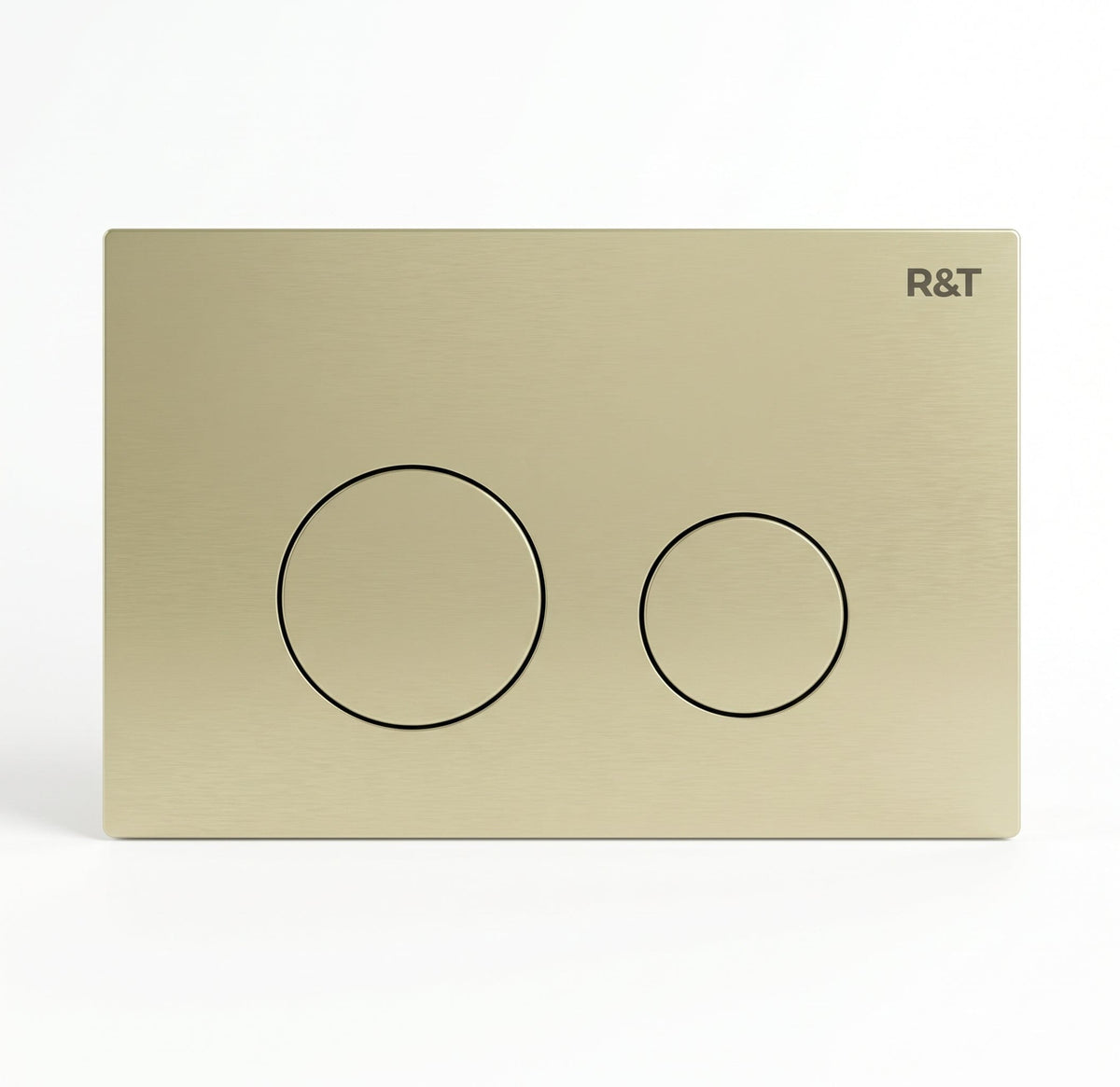 R&T Round Stainless Steel Concealed In-Wall Flush Plate Button – Fingerprint-Resistant Toilets R&T Brushed Gold 