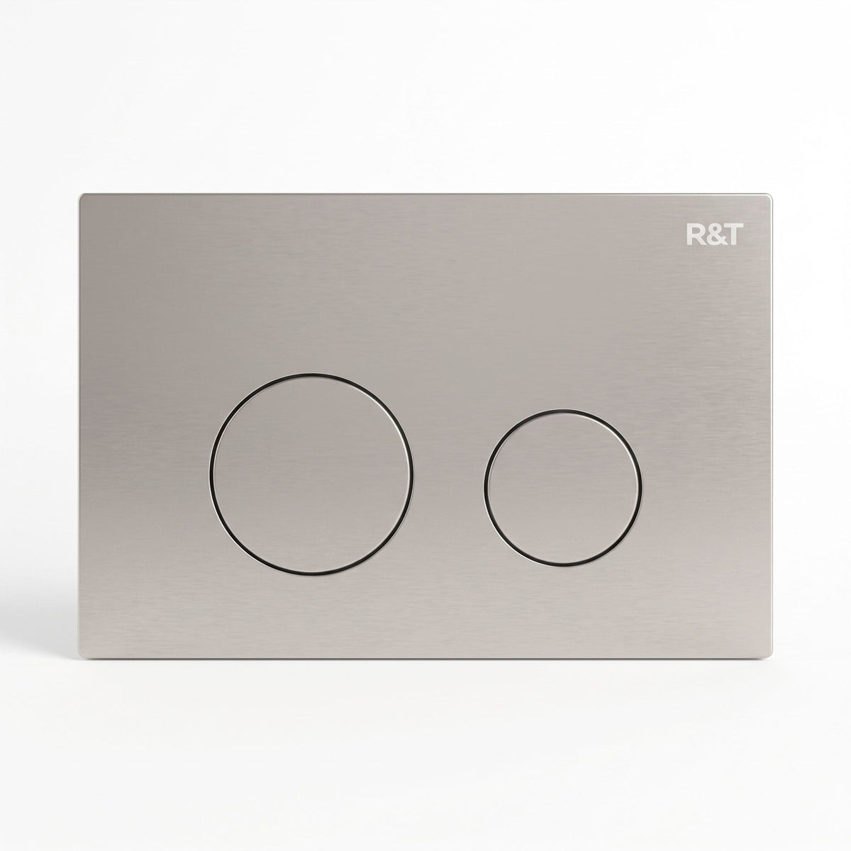 R&T Round Stainless Steel Concealed In-Wall Flush Plate Button – Fingerprint-Resistant Toilets R&T Brushed Nickel 
