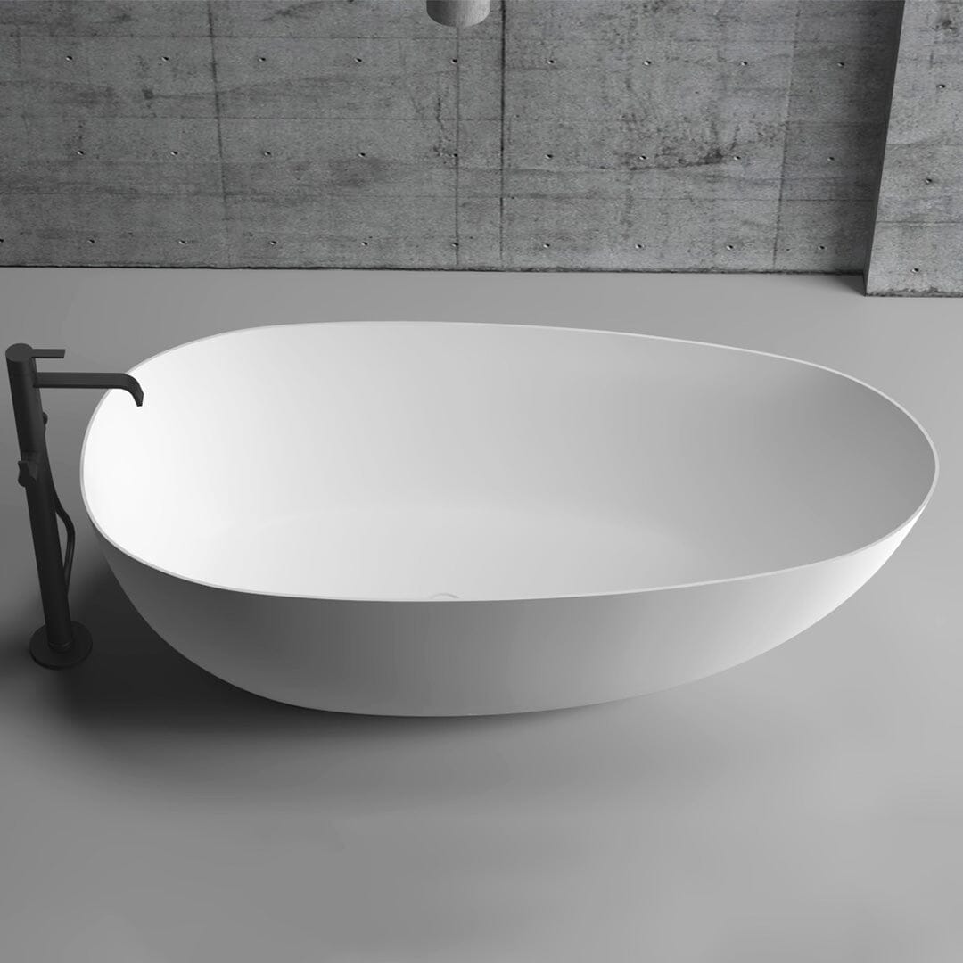 RUBI 1700mm Egg Shape Oval Freestanding Bath Matte White Baths AROVA 