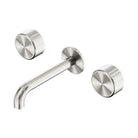 Serenity Wall Basin Set 160/185/220mm Spout With Metal Handle Brushed Nickel Tapware Nero 160mm 