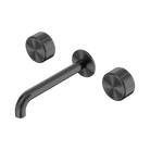 Serenity Wall Basin Set 185mm Spout With Metal Handle Gun Metal Tapware Nero 