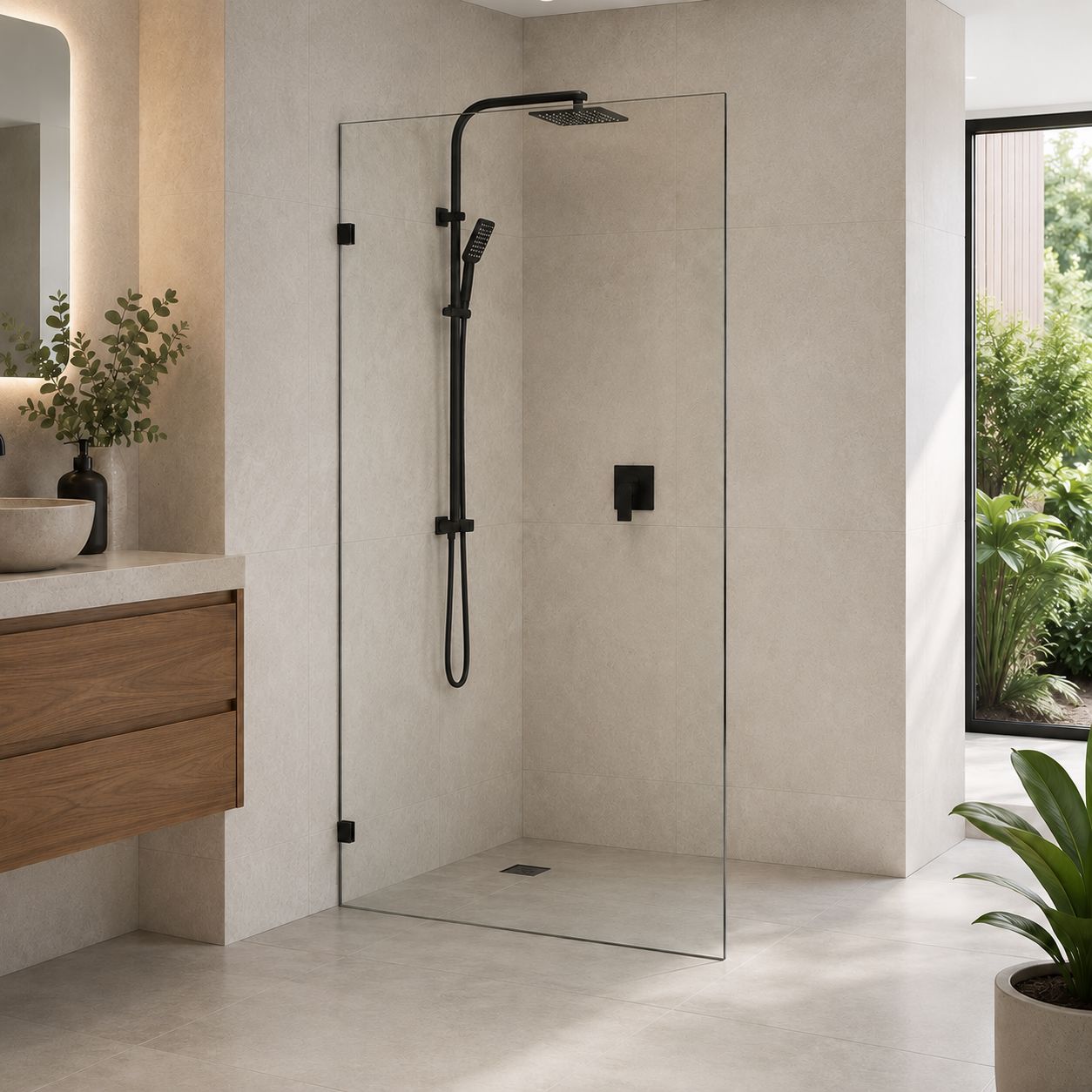 Shower Screen Fixed Panel Shower Screens Arova 1100mm 