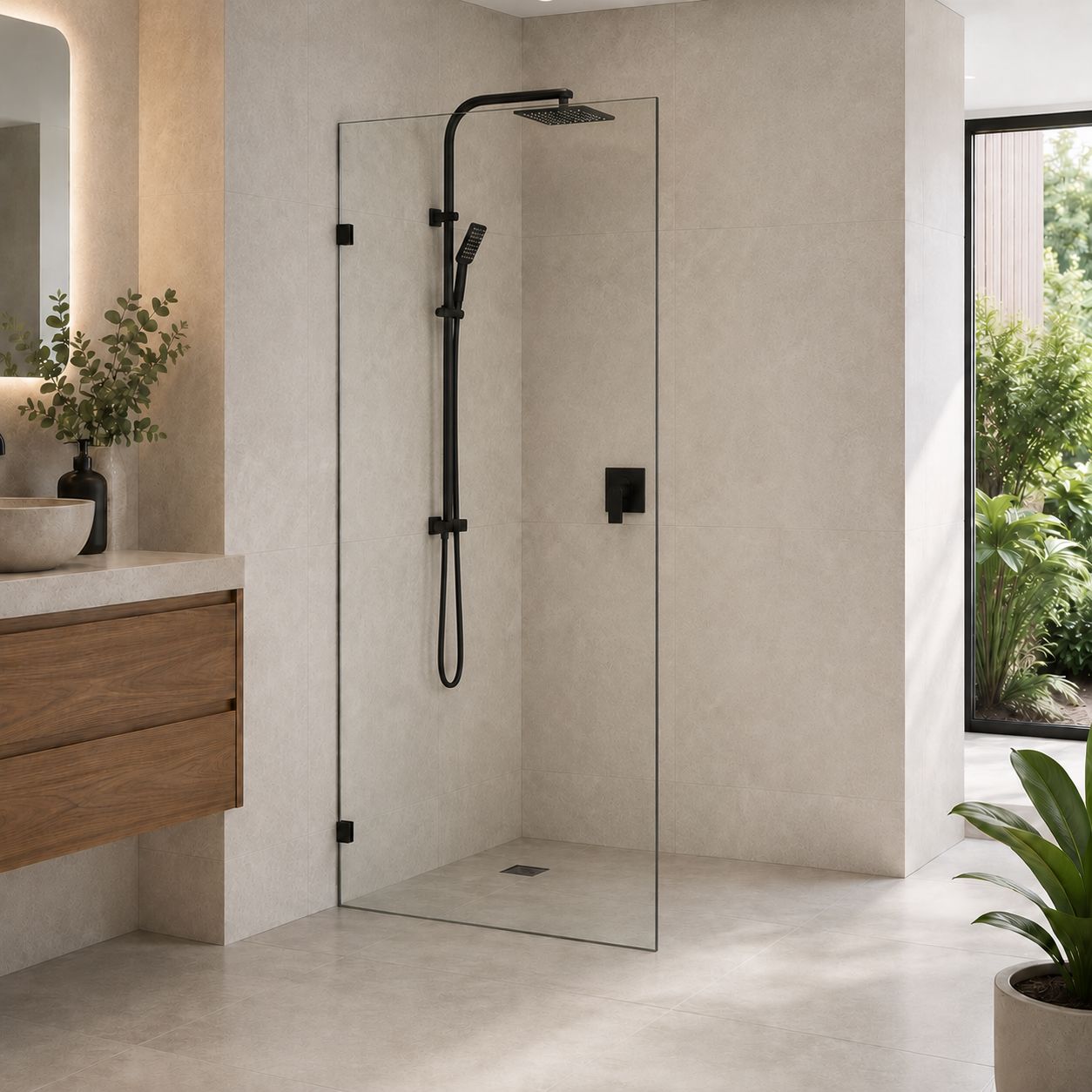 Shower Screen Fixed Panel Shower Screens Arova 900mm 