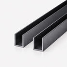 Shower Screen Wall Mount Clips / Channels Shower Screens Arova U Channel - 2pcs Gunmetal 