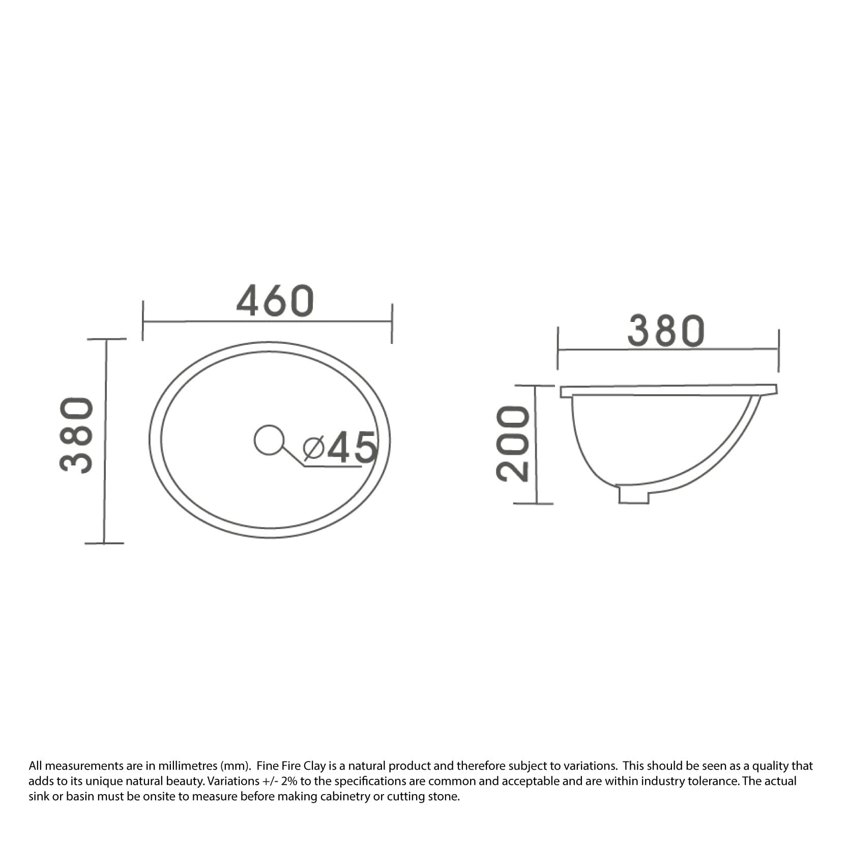 SOTTO Under Counter Oval Basin Basins ECT 