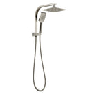VIVA Compact Twin Shower Square Brushed Nickel Showers Arova 