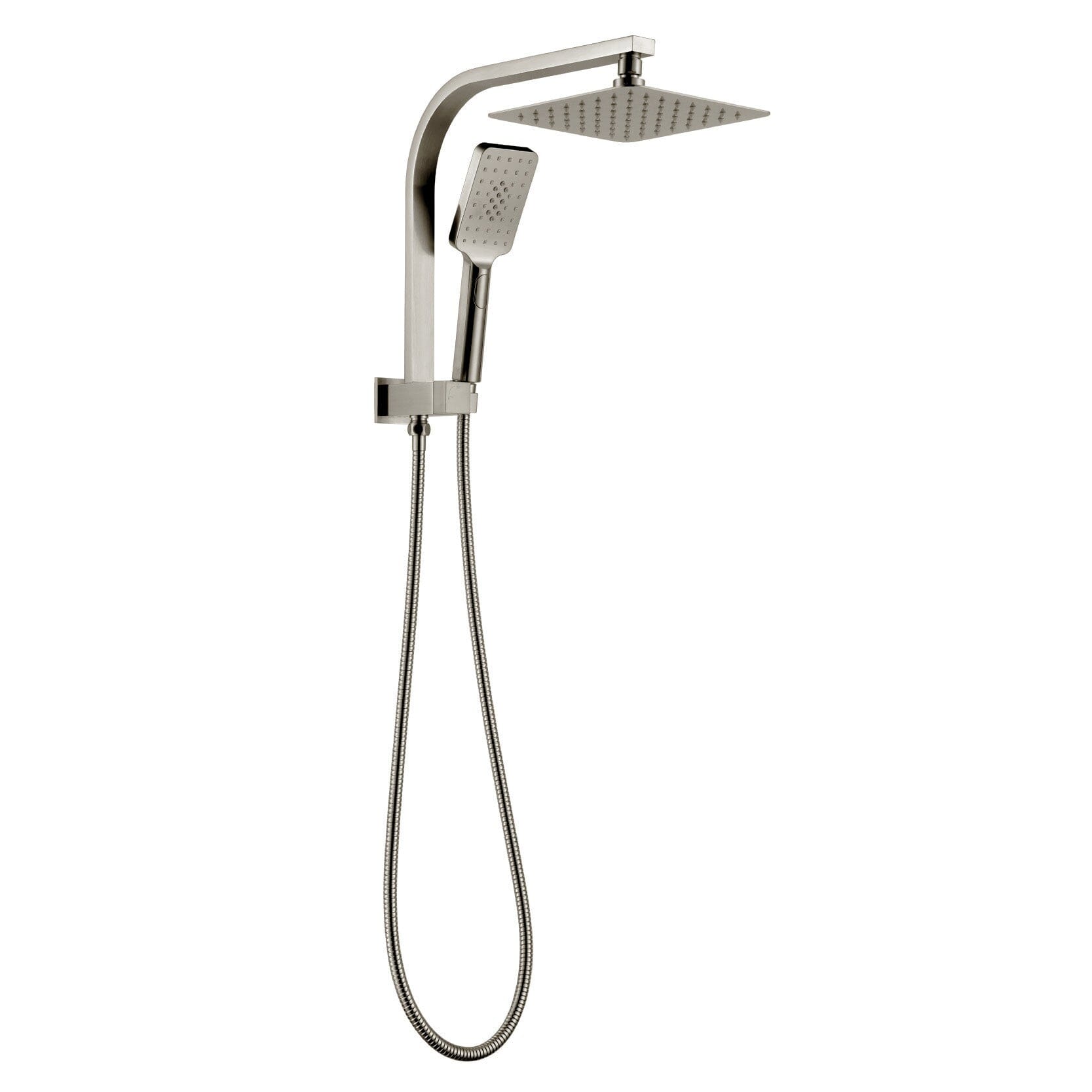 VIVA Compact Twin Shower Square Brushed Nickel Showers Arova 