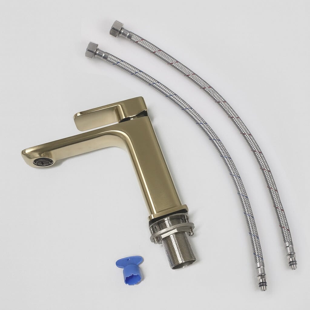 VIVA Square Basin Mixer Tap Brushed Gold - BT201BG Tapware Arova 