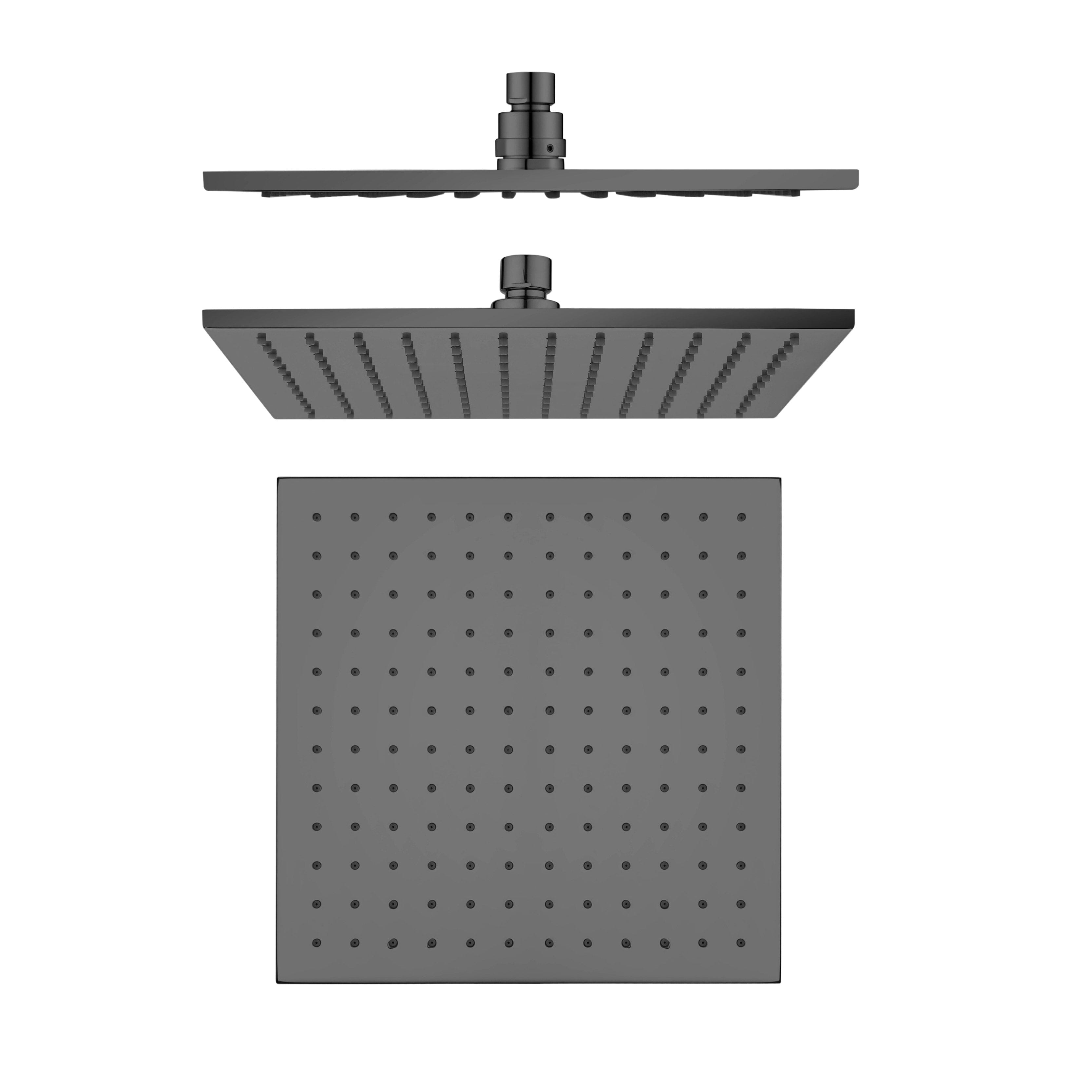 VIVA Square Shower Head 250mm Gunmetal Showers Arova 