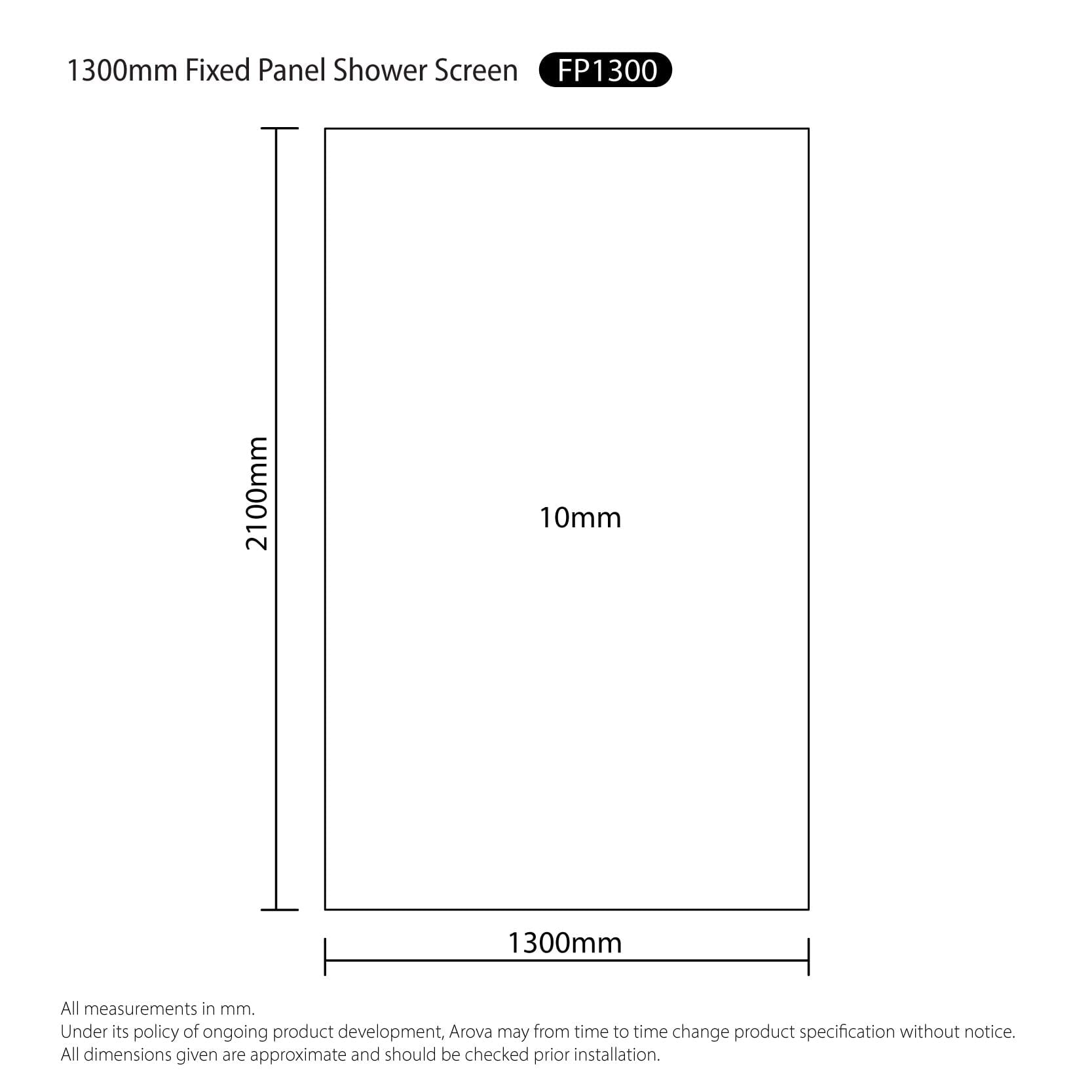 Walk in Shower Screen Set 750-1500mm Fully Frameless Shower Screens Arova 