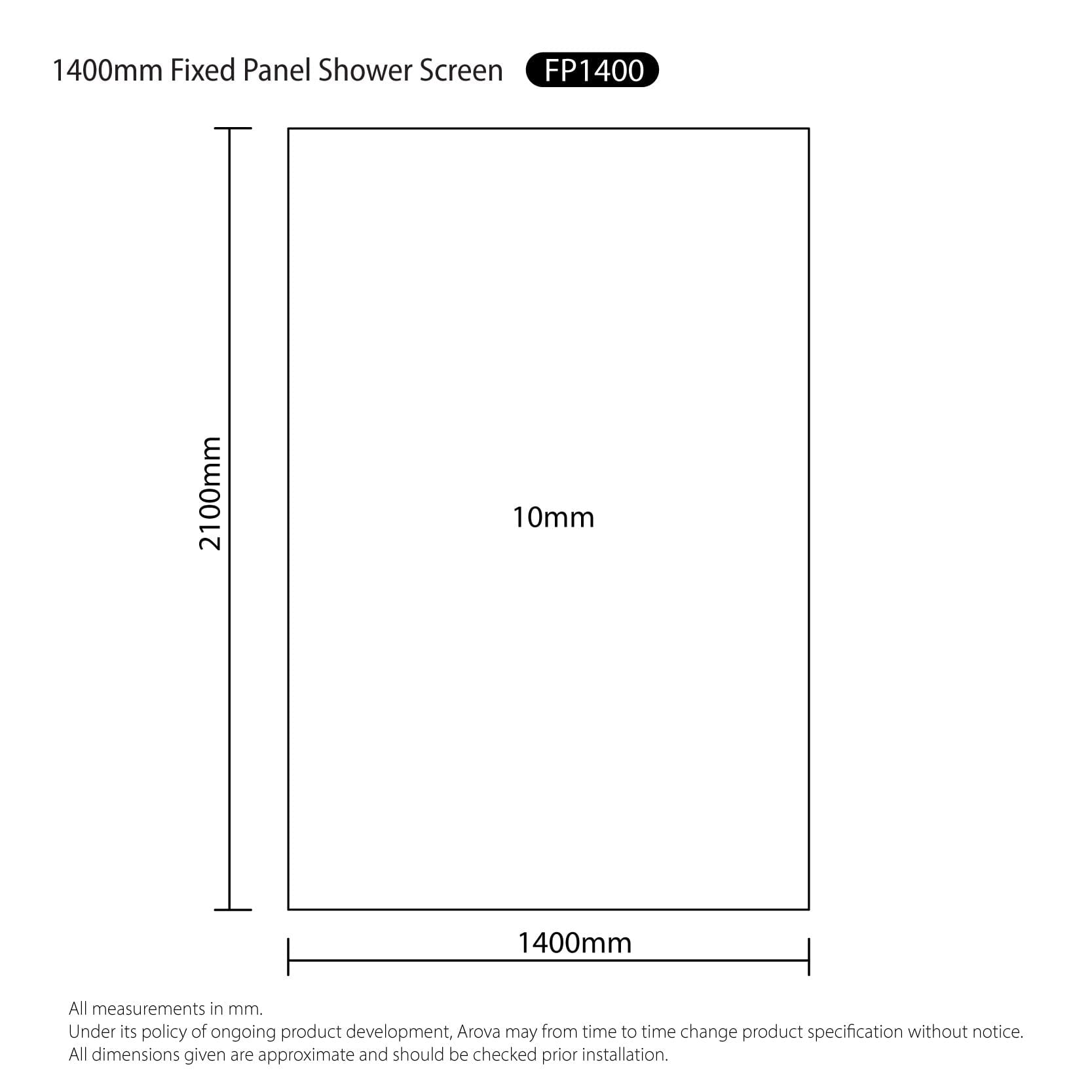 Walk in Shower Screen Set 750-1500mm Fully Frameless Shower Screens Arova 