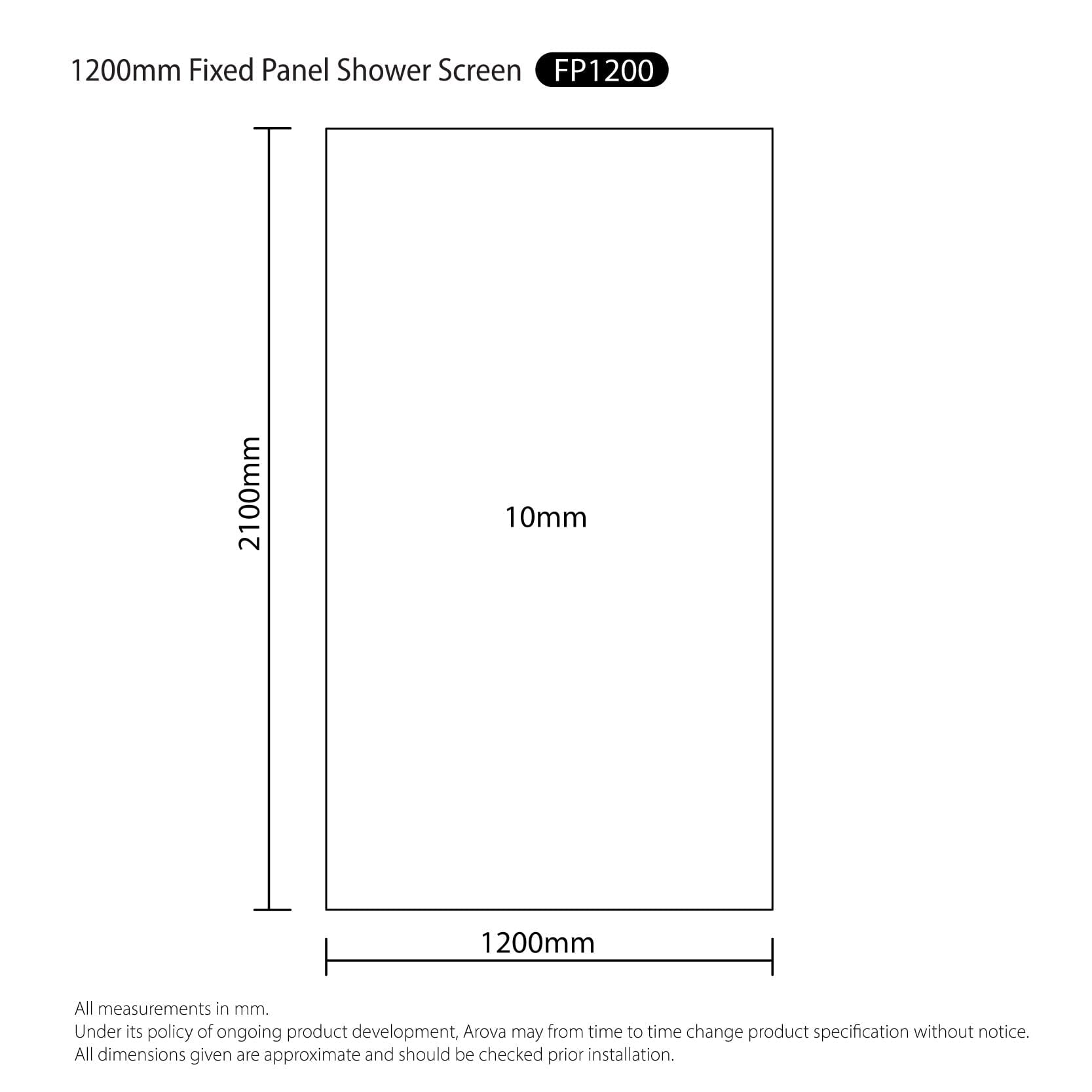 Walk in Shower Screen Set 750-1500mm Fully Frameless Shower Screens Arova 