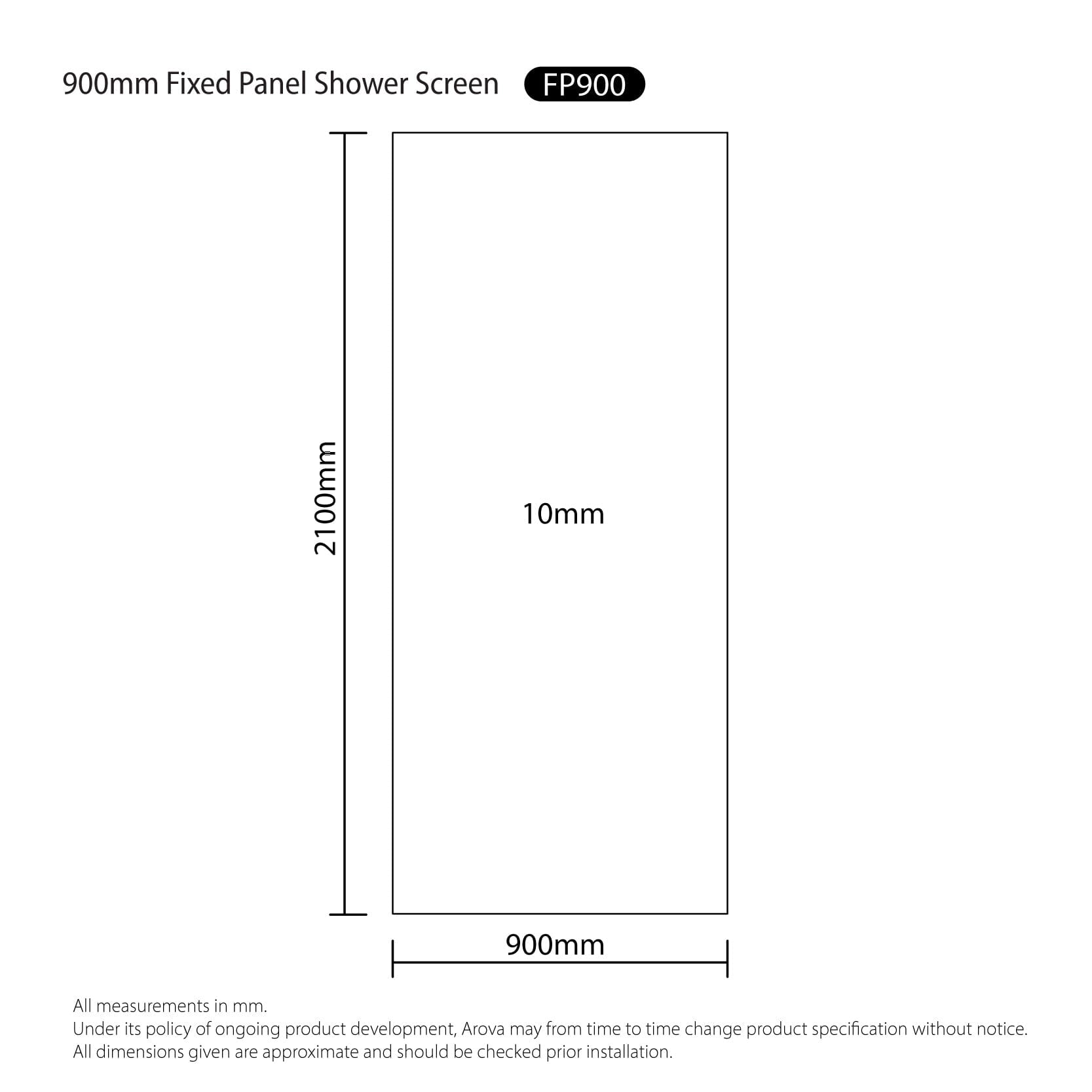 Walk in Shower Screen Set 750-1500mm Fully Frameless Shower Screens Arova 