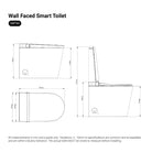 Wall Faced Smart Toilet with Heated Seat Rimless Dual Flush Toilets Arova 