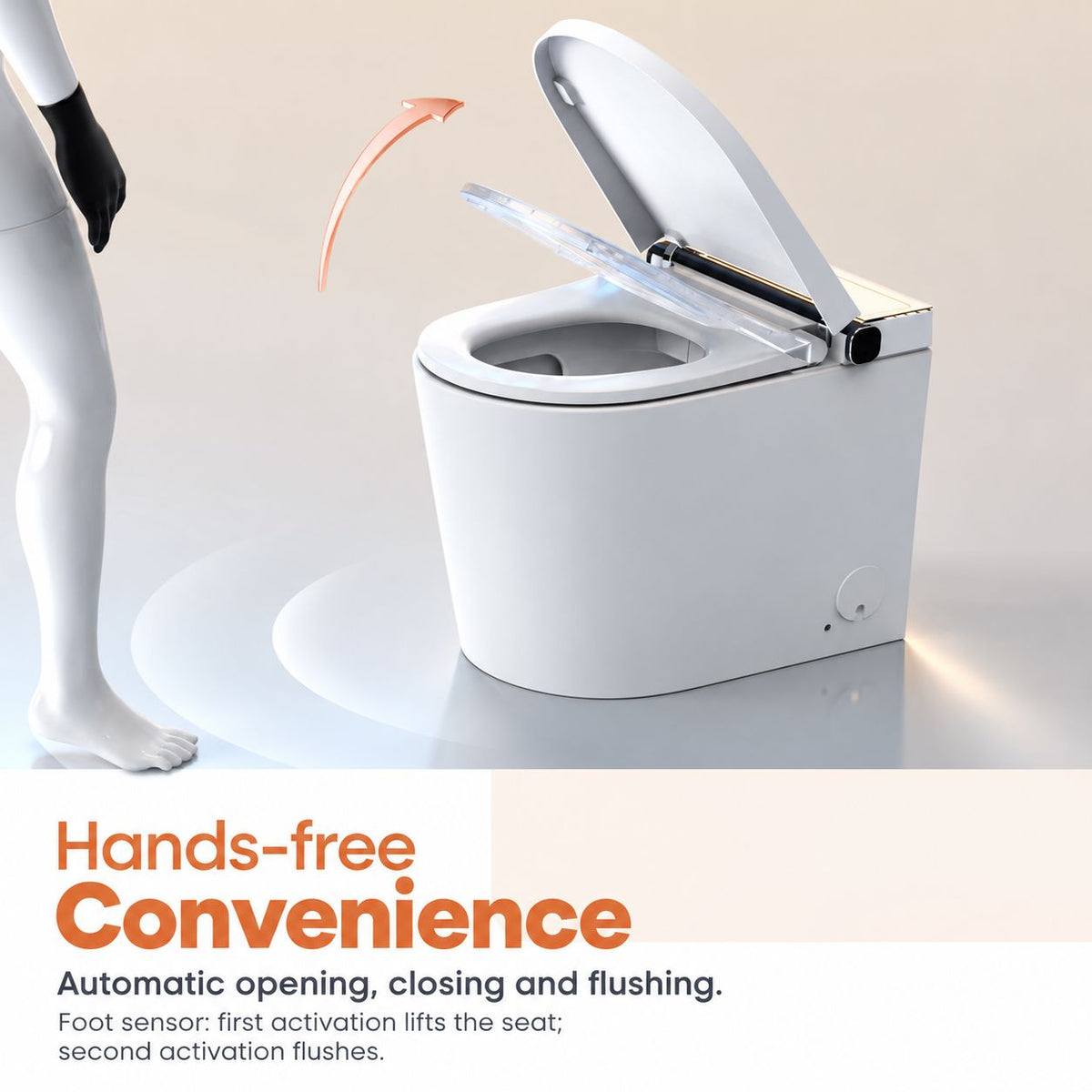 Wall Faced Smart Toilet with Heated Seat Rimless Dual Flush Toilets Arova 