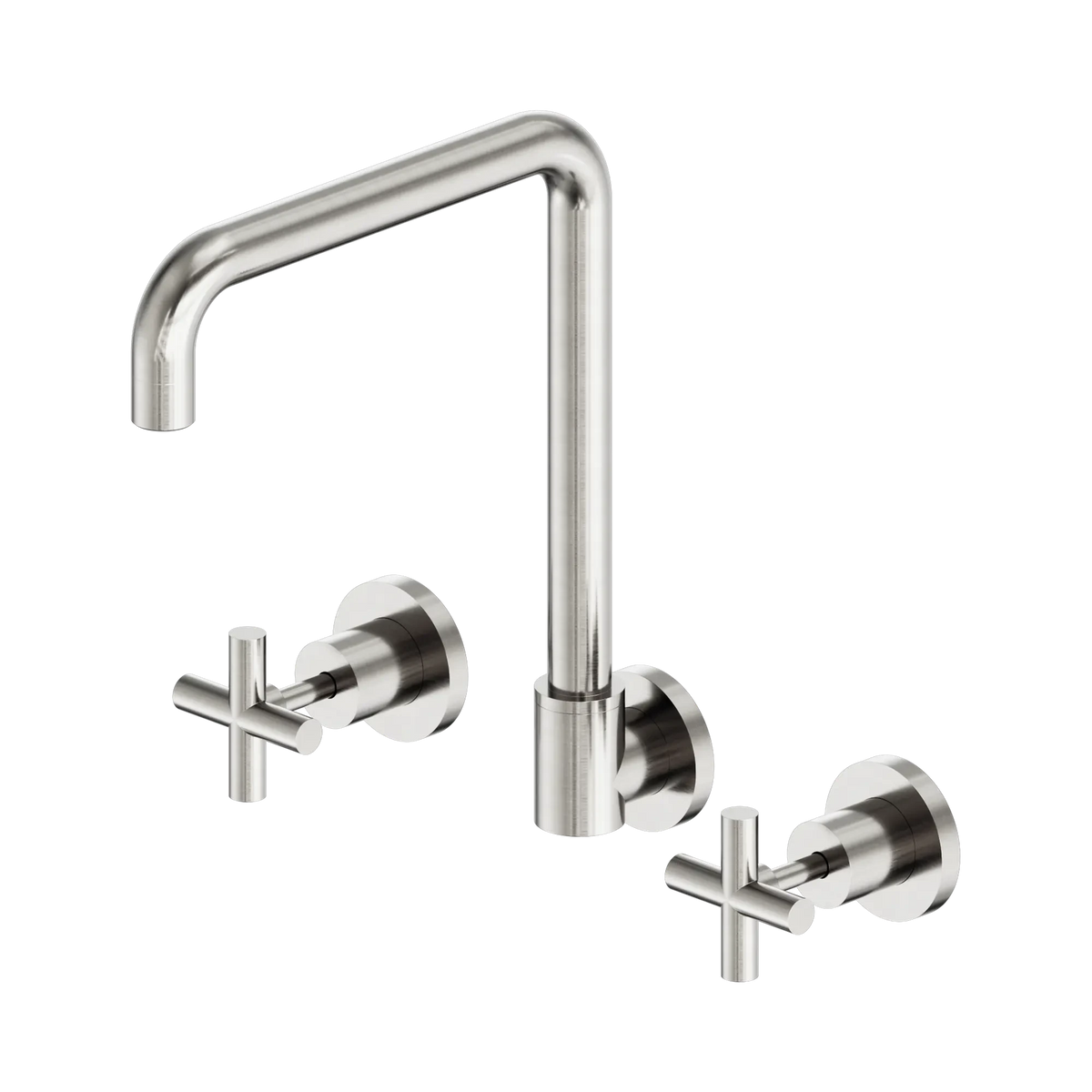 X Plus Wall Kitchen Set Swivel Spout Brushed Nickel Tapware Nero 