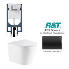 Yara51 Rimless Tornado Wall Hung Toilet Package - R&T Cistern & ABS Square Button Arova Yara51 Wall Hung Toilet Pan CST003 - R&T In Wall Toilet Cistern Matte Black