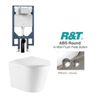 Yara51 Wall Hung Rimless Tornado Toilet Package - R&T Cistern & ABS Round Button Arova Yara51 Wall Hung Toilet Pan CST003 - R&T In Wall Toilet Cistern Chrome