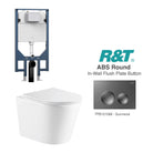 Yara51 Wall Hung Rimless Tornado Toilet Package - R&T Cistern & ABS Round Button Arova Yara51 Wall Hung Toilet Pan CST003 - R&T In Wall Toilet Cistern Gunmetal