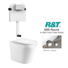 Yara58 Rimless Tornado Toilet Package - R&T Cistern & ABS Round Button Arova Yara58 CST001 - R&T In Wall Toilet Cistern Chrome