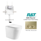 Yara58 Rimless Tornado Toilet Package - R&T Cistern & ABS Round Button Arova Yara58 CST002 – Upgraded Reinforced R&T In-Wall Toilet Cistern Brushed Gold