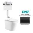 Yara58 Rimless Tornado Toilet Package - R&T Cistern & ABS Square Button Arova Yara58 CST001 - R&T In Wall Toilet Cistern Matte Black