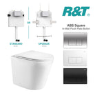 Yara58 Rimless Tornado Toilet Package - R&T Cistern & ABS Square Button Toilets Arova 