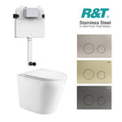 Yara58 Rimless Tornado Toilet Package - R&T Cistern & Stainless Steel Button Arova 