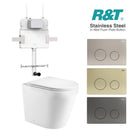 Yara58 Rimless Tornado Toilet Package - R&T Cistern & Stainless Steel Button Arova 