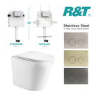Yara58 Rimless Tornado Toilet Package - R&T Cistern & Stainless Steel Button Toilets Arova 