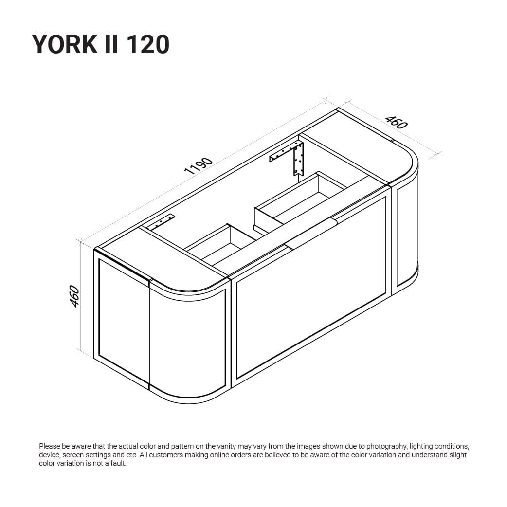 York Ⅱ 1200mm Curved Wall Hung Vanity Matte White Vanities Arova 