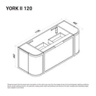 York Ⅱ 1200mm Curved Wall Hung Vanity Matte White Vanities Arova 
