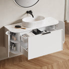 York Ⅱ 1200mm Curved Wall Hung Vanity Matte White Vanities Arova 