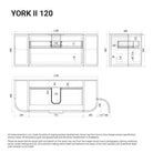 York Ⅱ 1200mm Curved Wall Hung Vanity Matte White Vanities Arova 