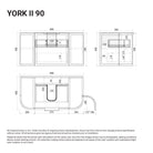 York Ⅱ 900mm Curved Wall Hung Vanity Matte White Vanities Arova 