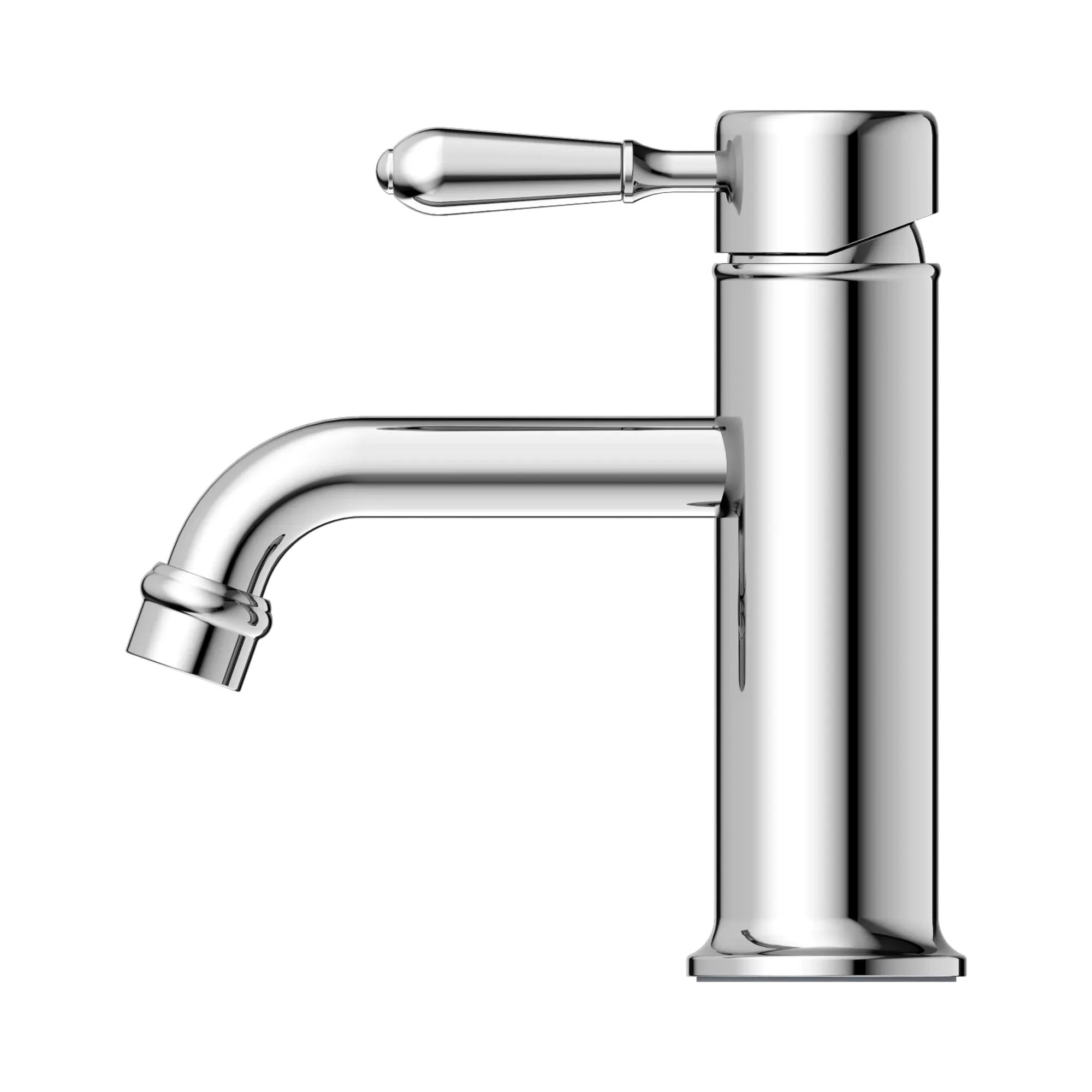 York Straight Basin Mixer With Metal Lever Chrome Tapware Nero 