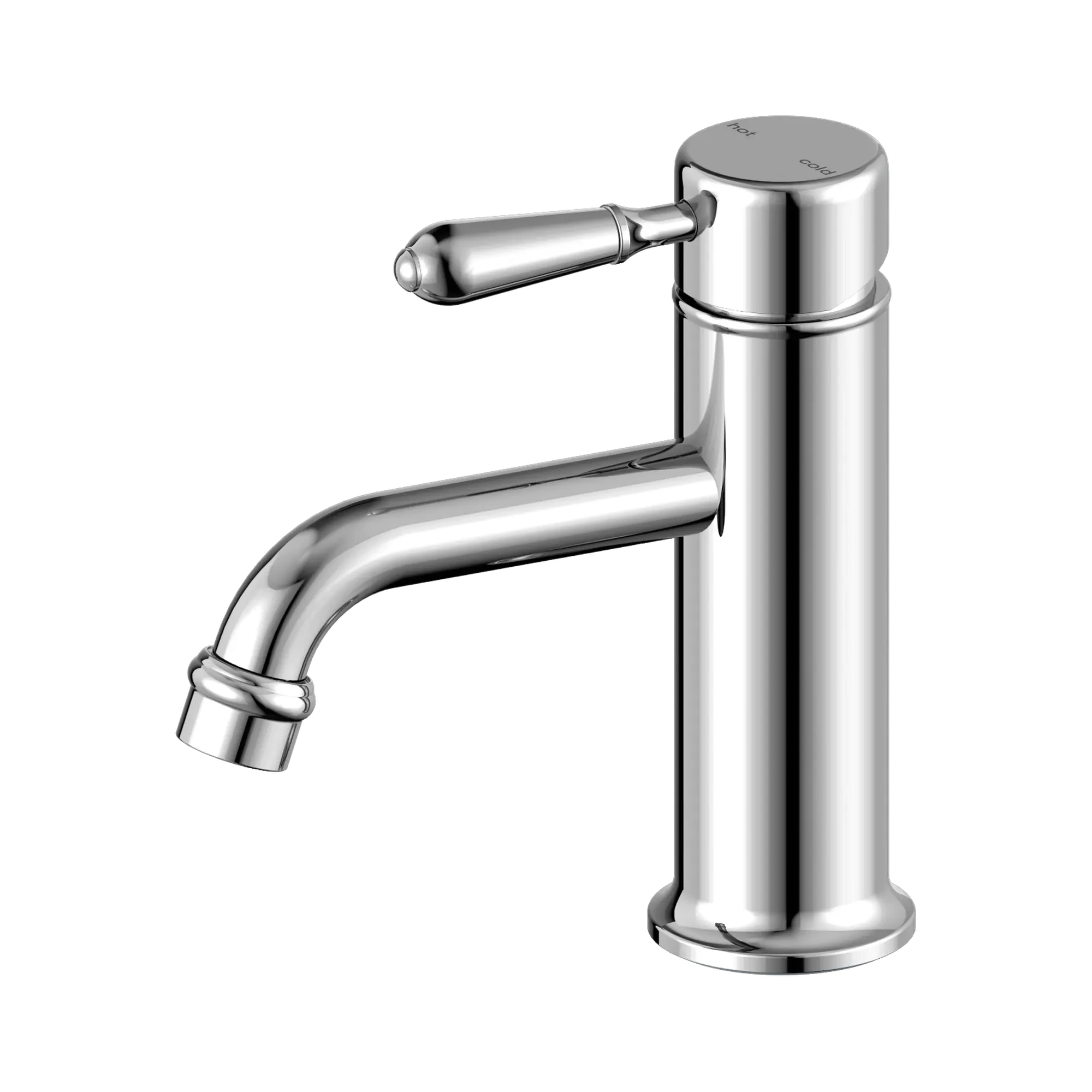 York Straight Basin Mixer With Metal Lever Chrome Tapware Nero 