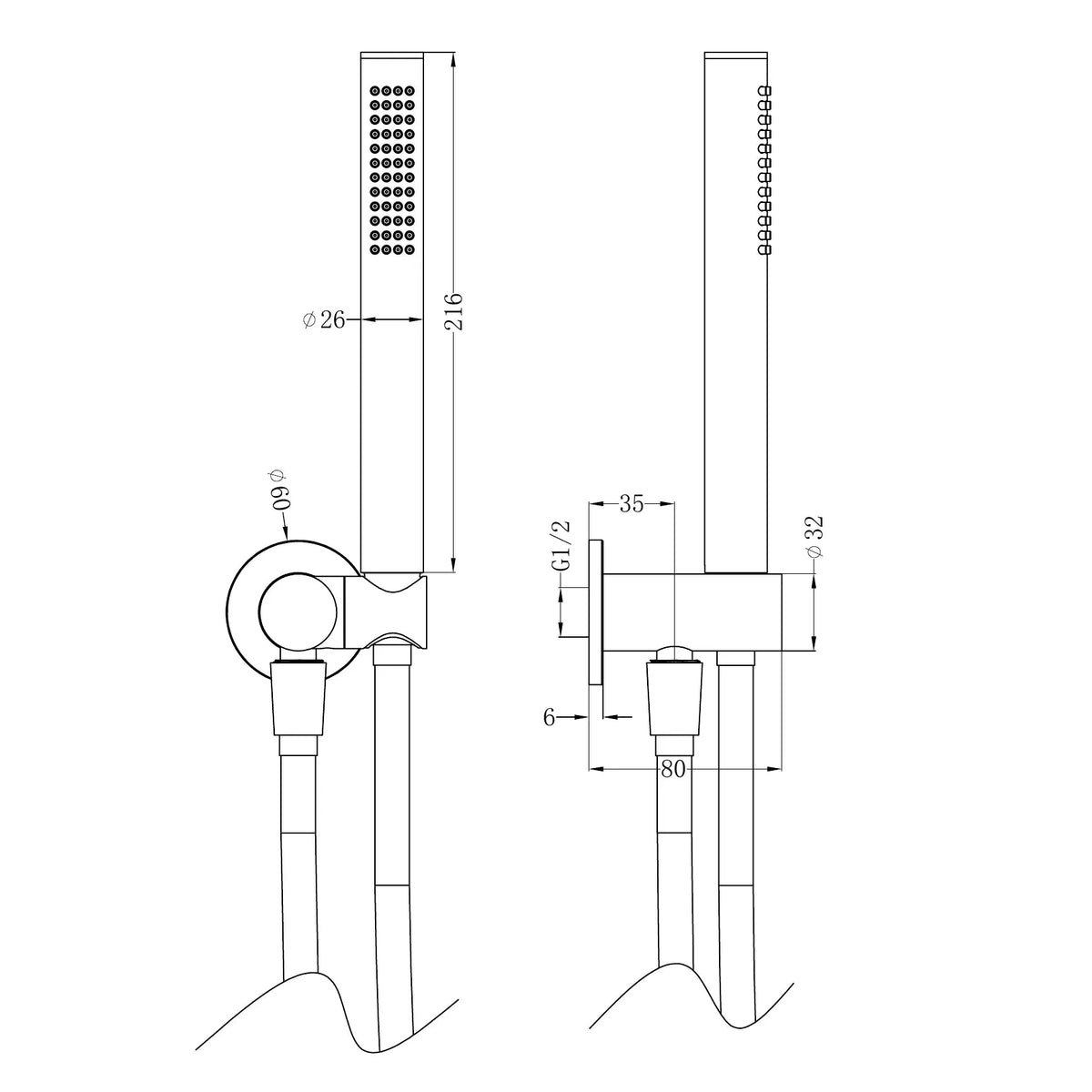 Zen SS316L Shower On Bracket Brushed Bronze Showers Nero 