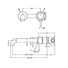 Zen SS316L Wall Basin/Bath Mixer Separate Back Plate 185/230mm Spout Brushed Gold Tapware Nero 