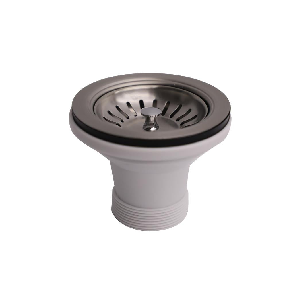 90mm Fine Fireclay & Granite Butler Sink Basket Waste and Plug Brushed Sinks Arova