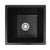 CLIO Jet Black Granite 460mm Square Kitchen Sink Single Bowl Sinks Arova 