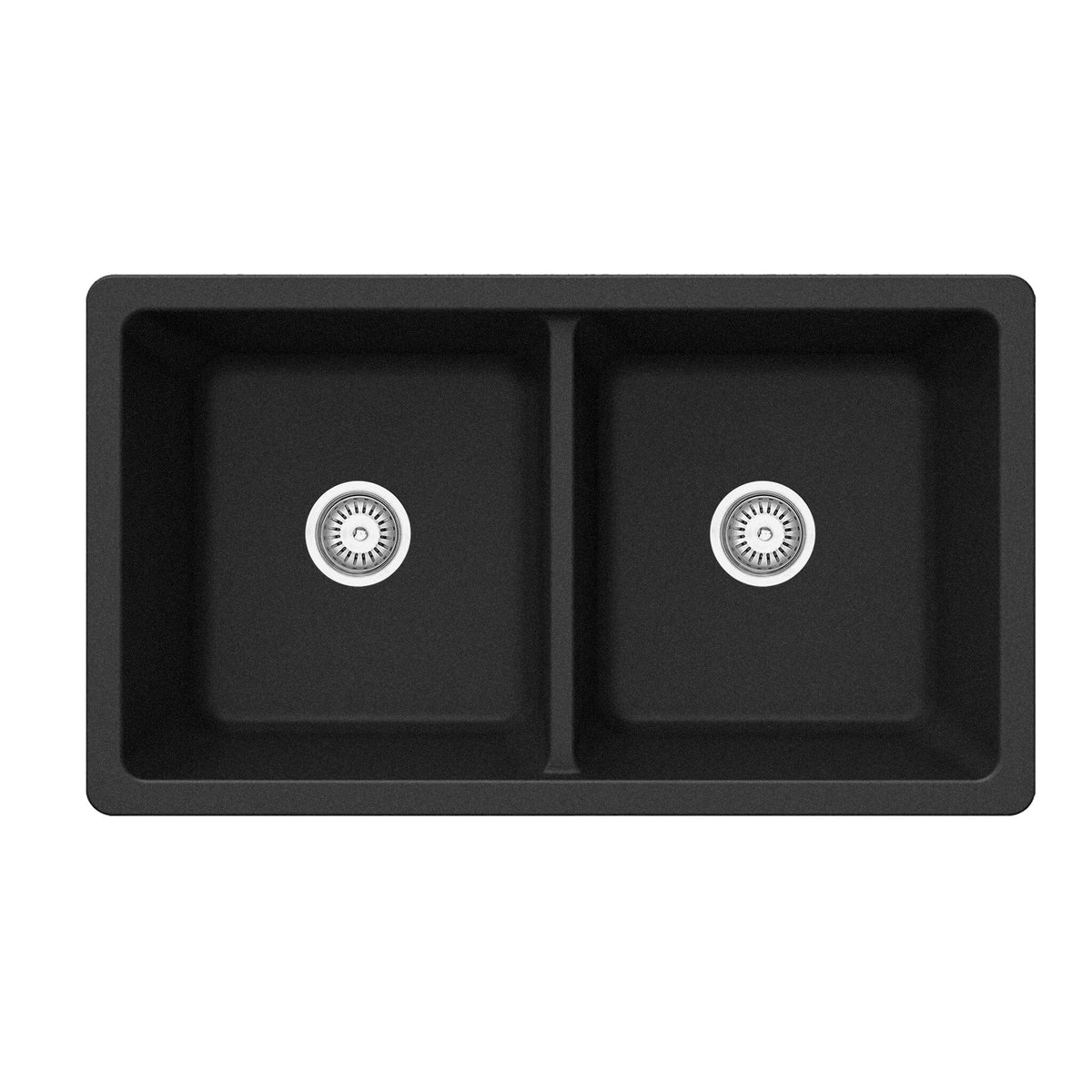 Black Granite Stone Square Kitchen Sink Double Bowls 800x450mm Clio – AROVA