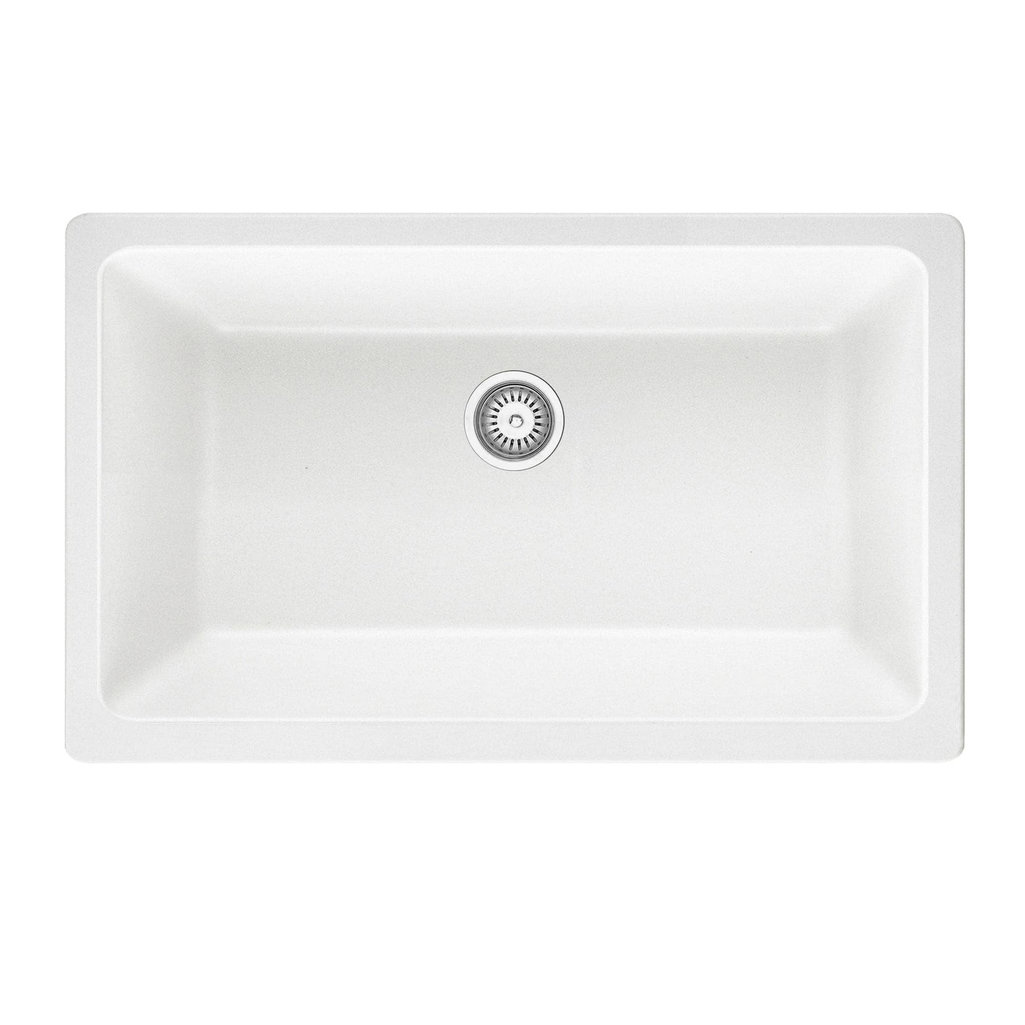 CLIO Polar White Granite 750W x 450W Large Kitchen & Laundry Sink Sinks Arova 