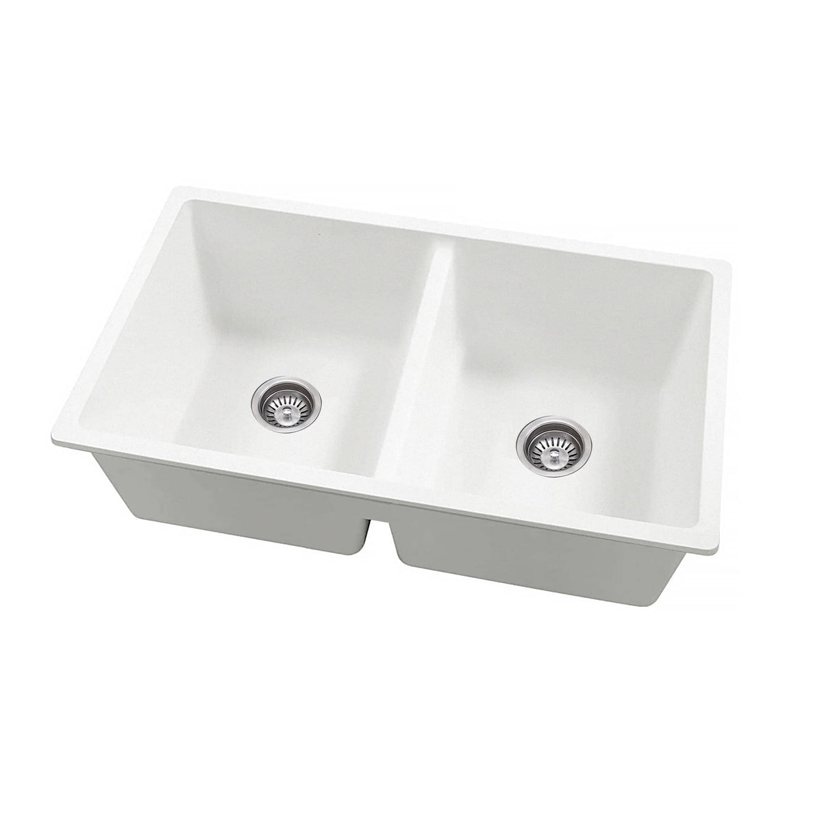 CLIO Polar White Granite 800W x 450W Kitchen Sink Double Bowl